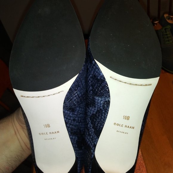 Grey Faux Snakeskin Cole Haan Heels. Size (10B) 3" Heels - Picture 2 of 7